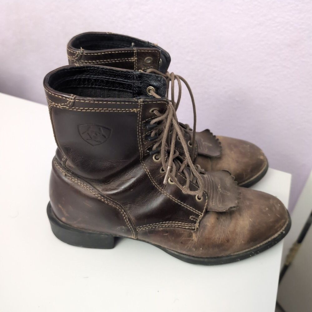 Ariat Heritage Lacer Boots mens 8.5 Distressed Brown Leather Ariat Heritage Boot